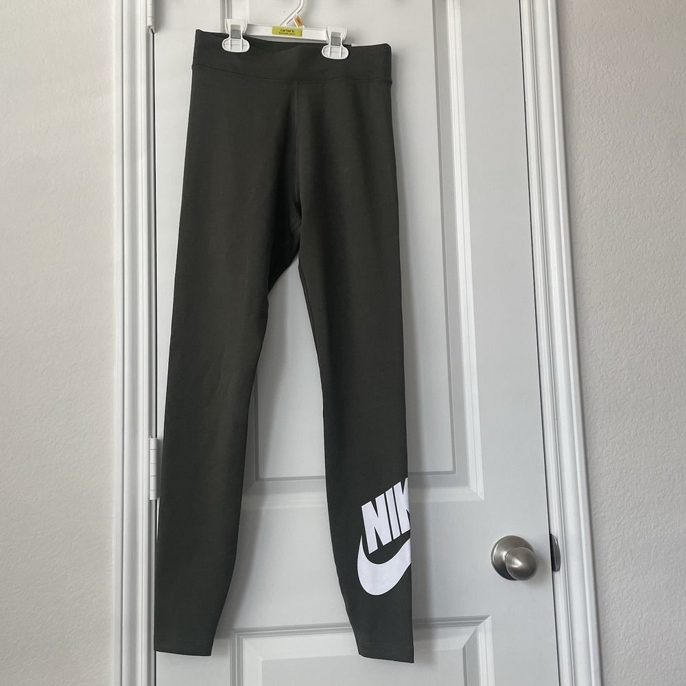 Nike S Leggings Tight Fit Olive Green Leggings Work Out Gym Athlete Run Strong